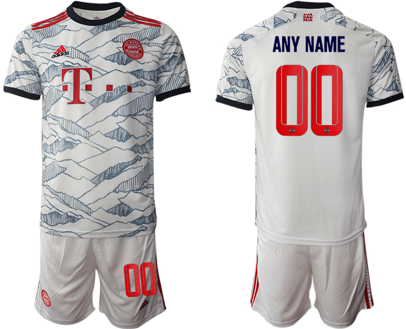 Men 2021-2022 Club Bayern Munich away white customized Soccer Jersey->bayern munich jersey->Soccer Club Jersey